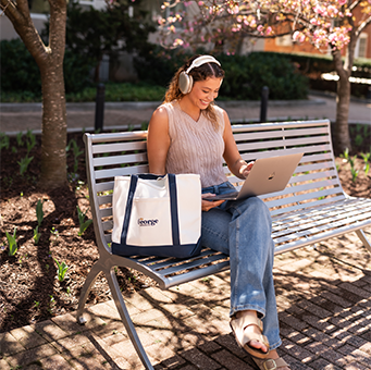 Girl sitting at the bench
