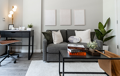 furnished living room